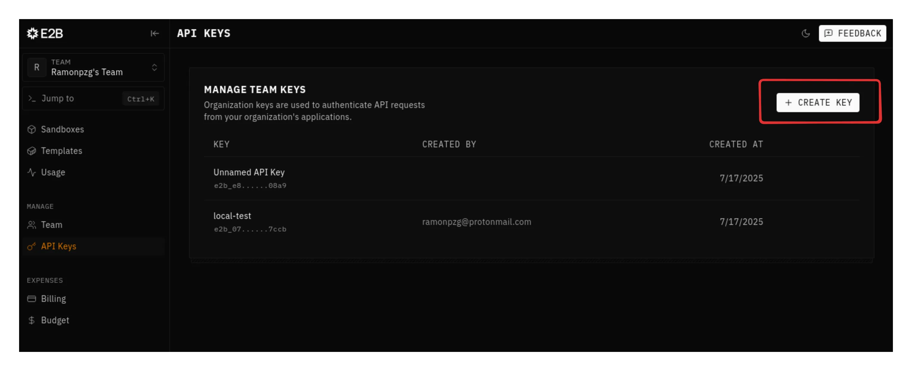 E2B API Key